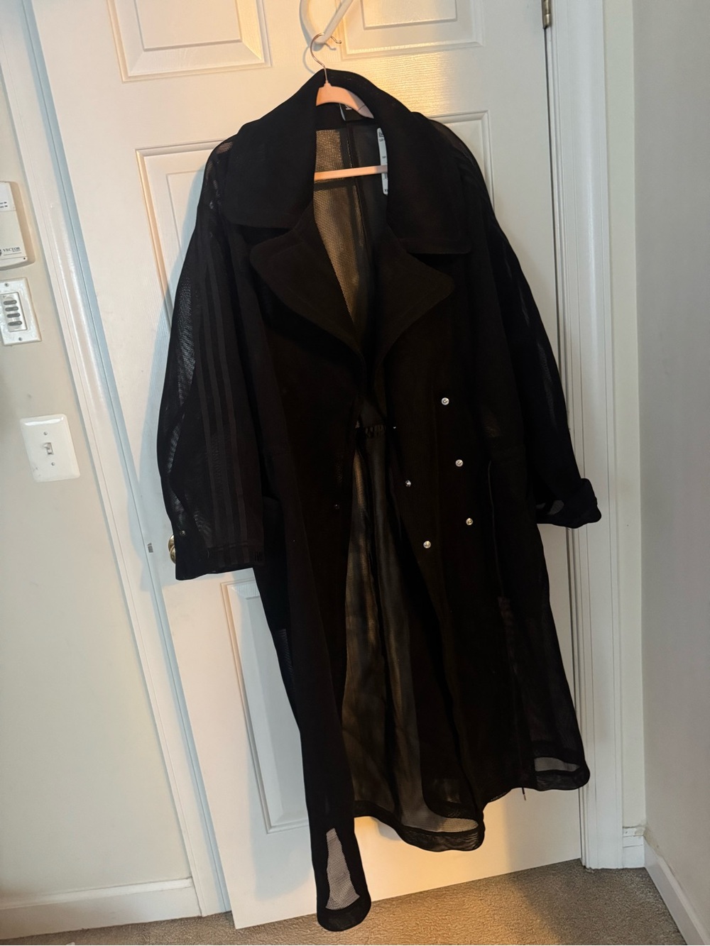 IVY PARK Black Sheer Trench Coat - Picture 3 of 3